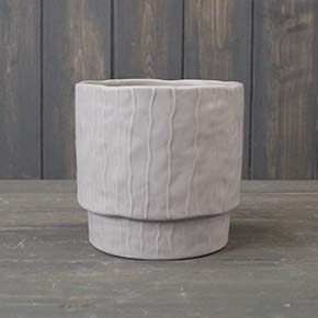 Medium Glazed Pastel Grey Pot (12cm) detail page